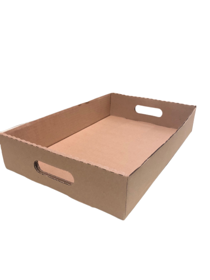 Roll Fold Cardboard Trays - With Handles